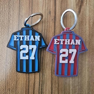 Fußball Trikot benutzerdefinierte Schlüsselbund Bag Tag 3D gedruckt Geschenk für Sport-Fans Geschenk für Kinder Sport Sport-Team Geschenk benutzerdefinierte Schlüsselbund Bag Tag