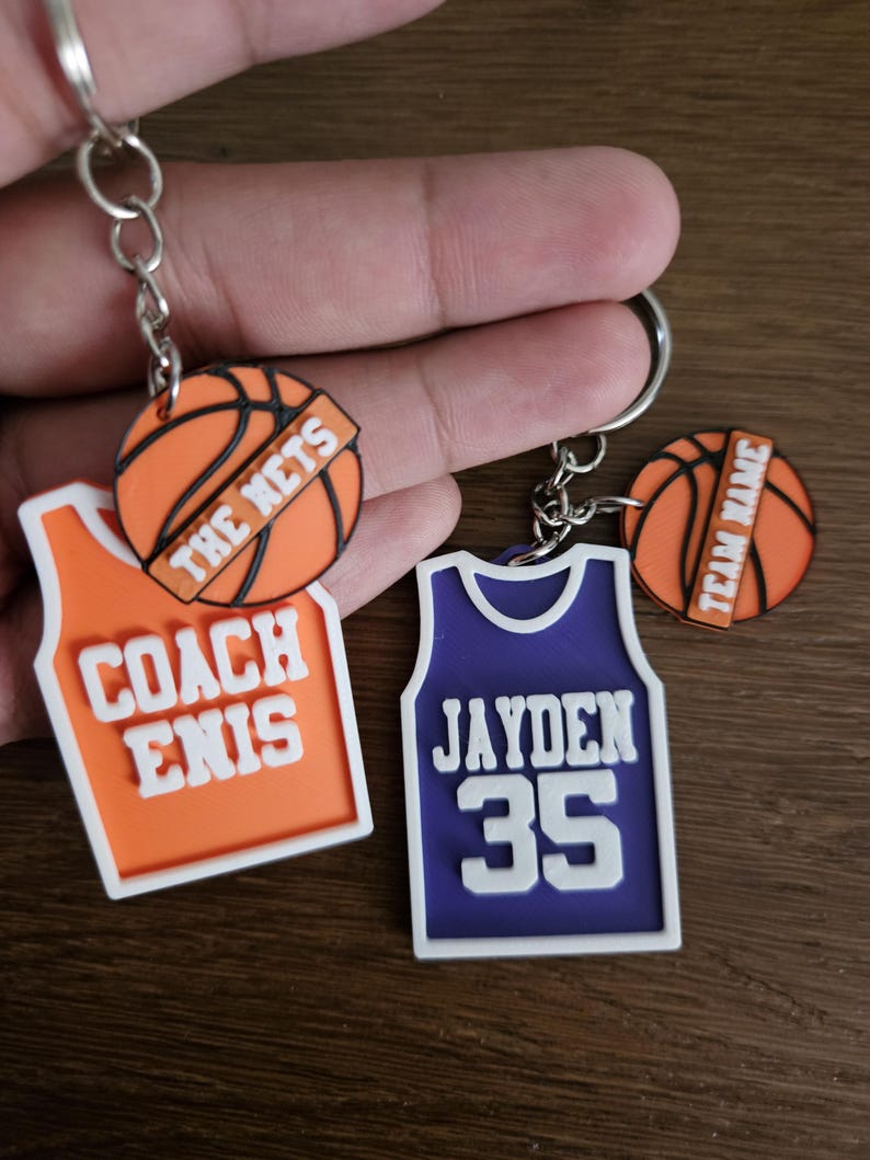 Personalized Basketball Jersey Keychain With Team Name Basketball ...