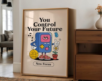 Impresión retro para el aula, carteles coloridos sobre la mentalidad de crecimiento, material para profesores, juego de pared con galería de descarga instantánea, decoración de dopamina, arte infantil