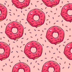 Doughnut Seamless Pattern - Clipart - Instant Download - Commercial Use Graphics - Cute Doughnut - Background - Design - Donut - Printable