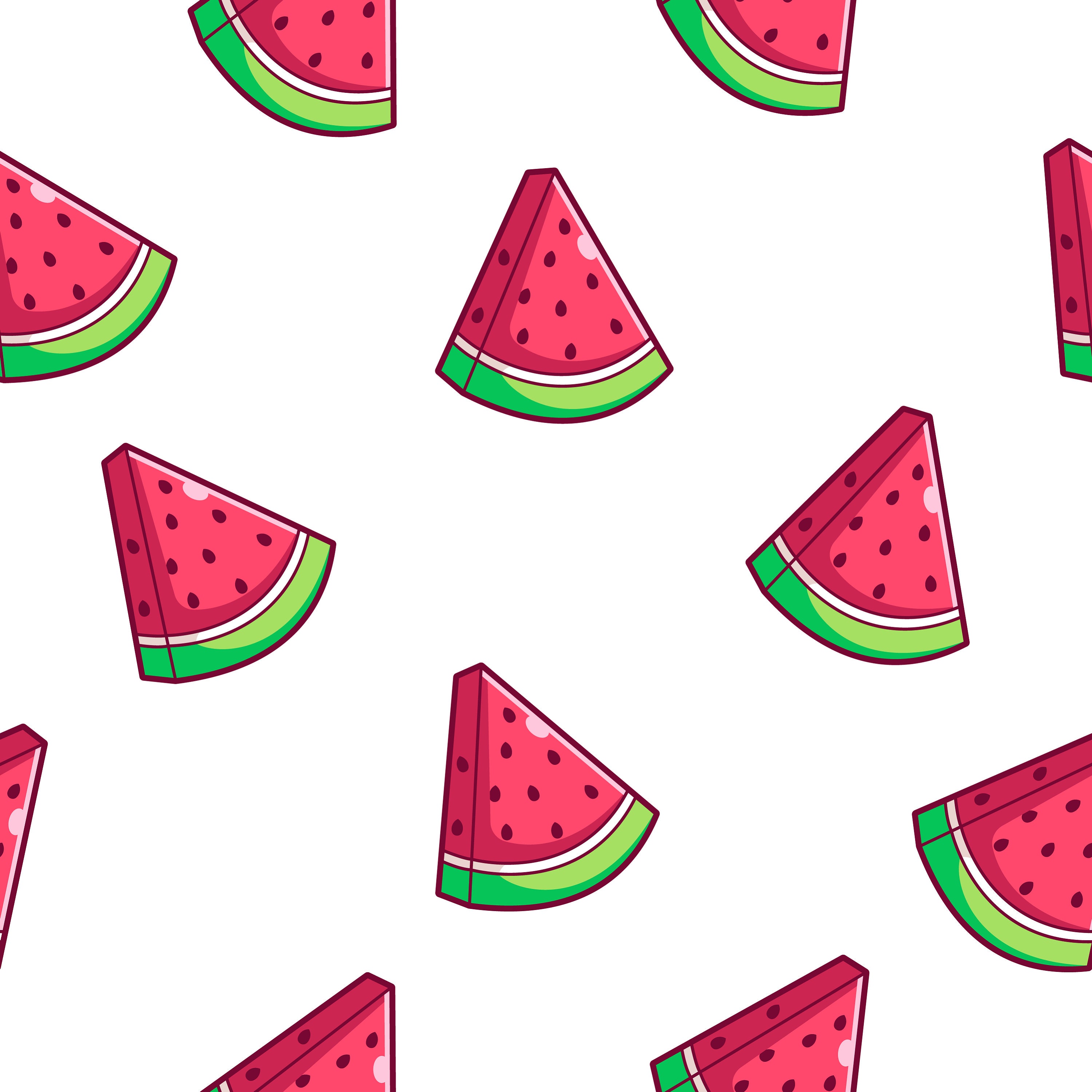 Watermelon Seamless Pattern Clipart Instant Download Etsy