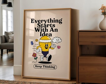 Impresión retro para el aula, carteles coloridos sobre la mentalidad de crecimiento, material para profesores, juego de pared con galería de descarga instantánea, decoración de dopamina, arte infantil