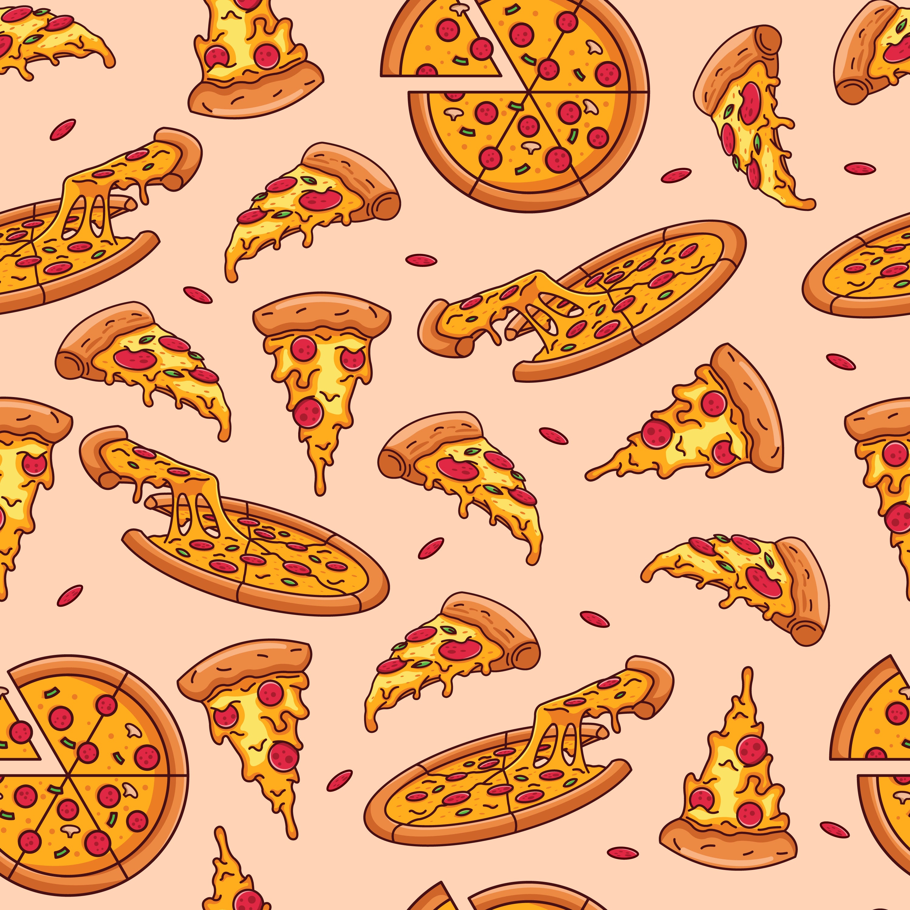Pizza Slice Seamless Pattern Clipart Instant Download - Etsy
