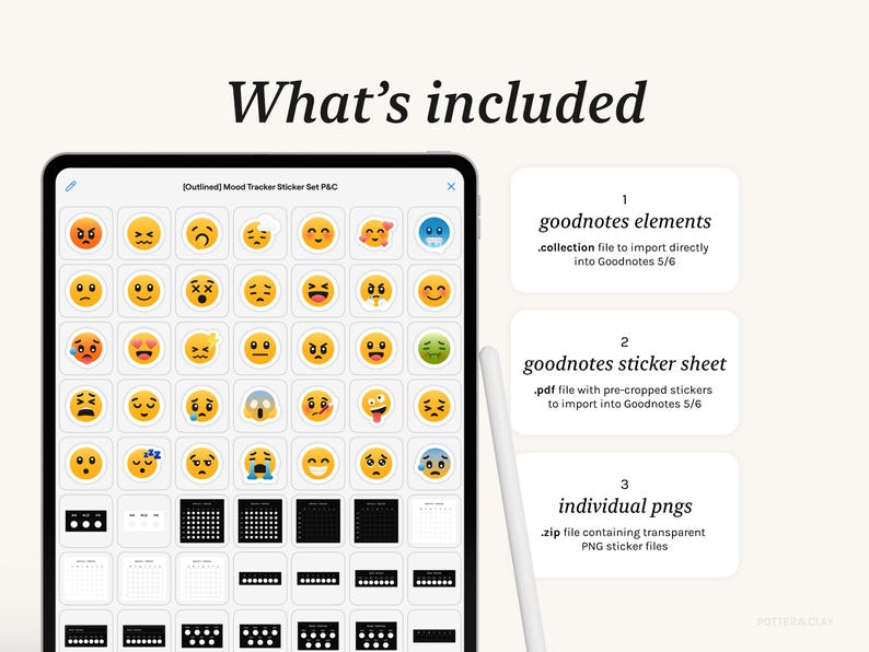 Mood Tracker Sticker Pack, Digital Planner Journal (goodnotes) - Etsy