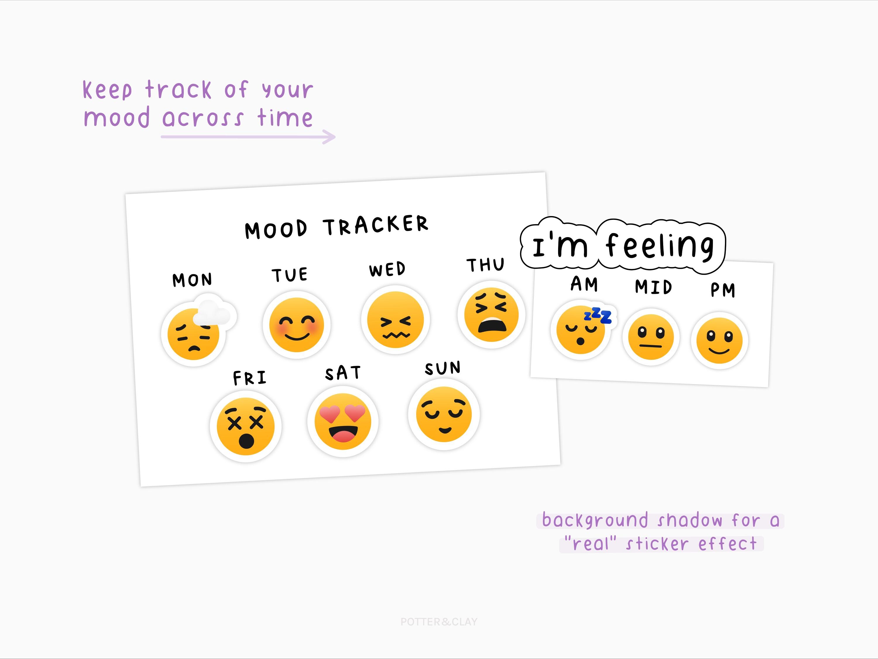 Mood Tracker Sticker Pack, Digital Planner Journal (goodnotes) - Etsy