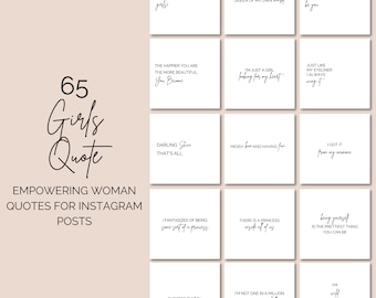 65 Empowering Woman Instagram Post Quotes - For Estheticians, Social Media Posts, Branding Kit, Instagram Quotes, Instagram Marketing,Beauty