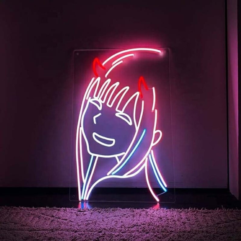 100% Handmade Zero Two Anime Led Neon Lights | Etsy