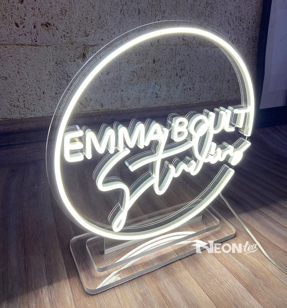 Custom Wedding Table Neon Sign With Holder/stand.free Standing Etsy
