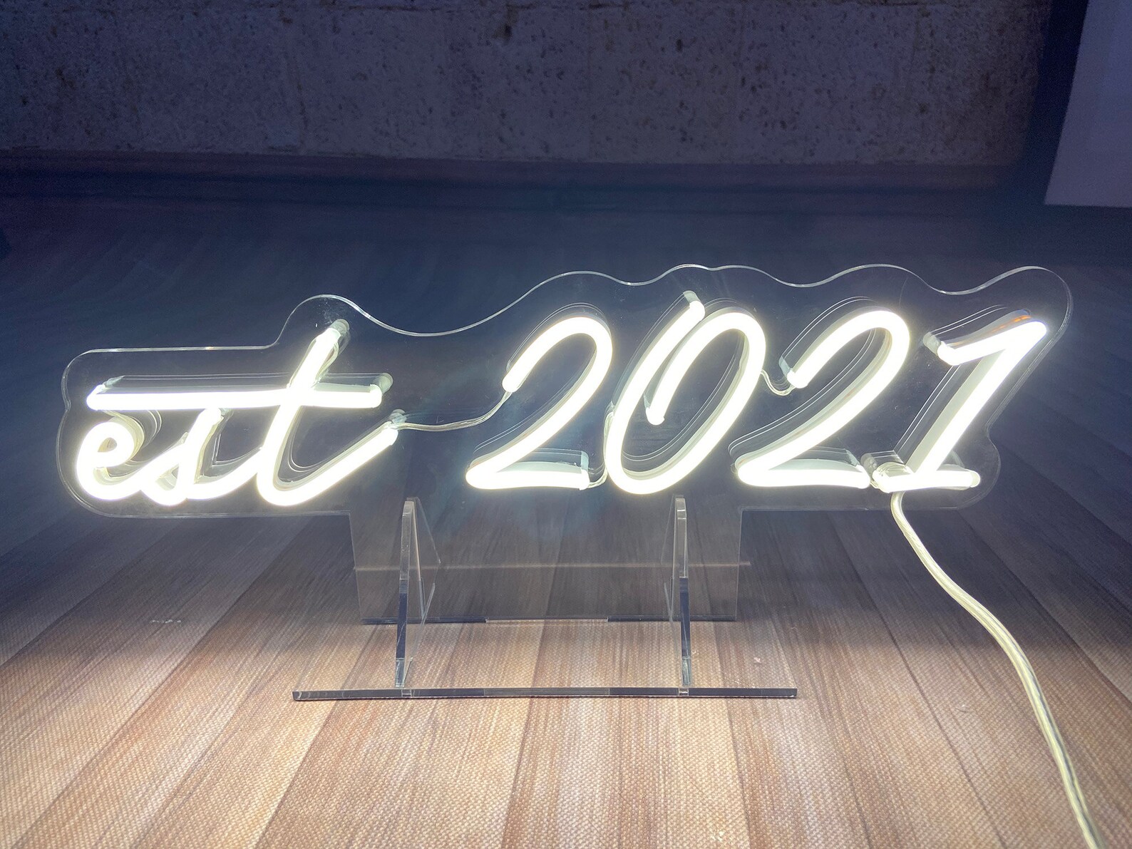 Custom wedding table neon sign with holder/stand.office Etsy