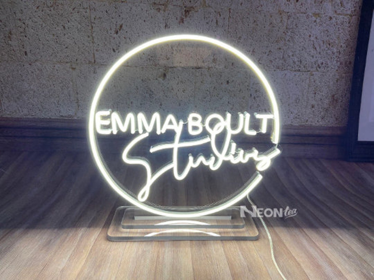 Custom Table Neon Sign With Holder/stand.office Reception Etsy