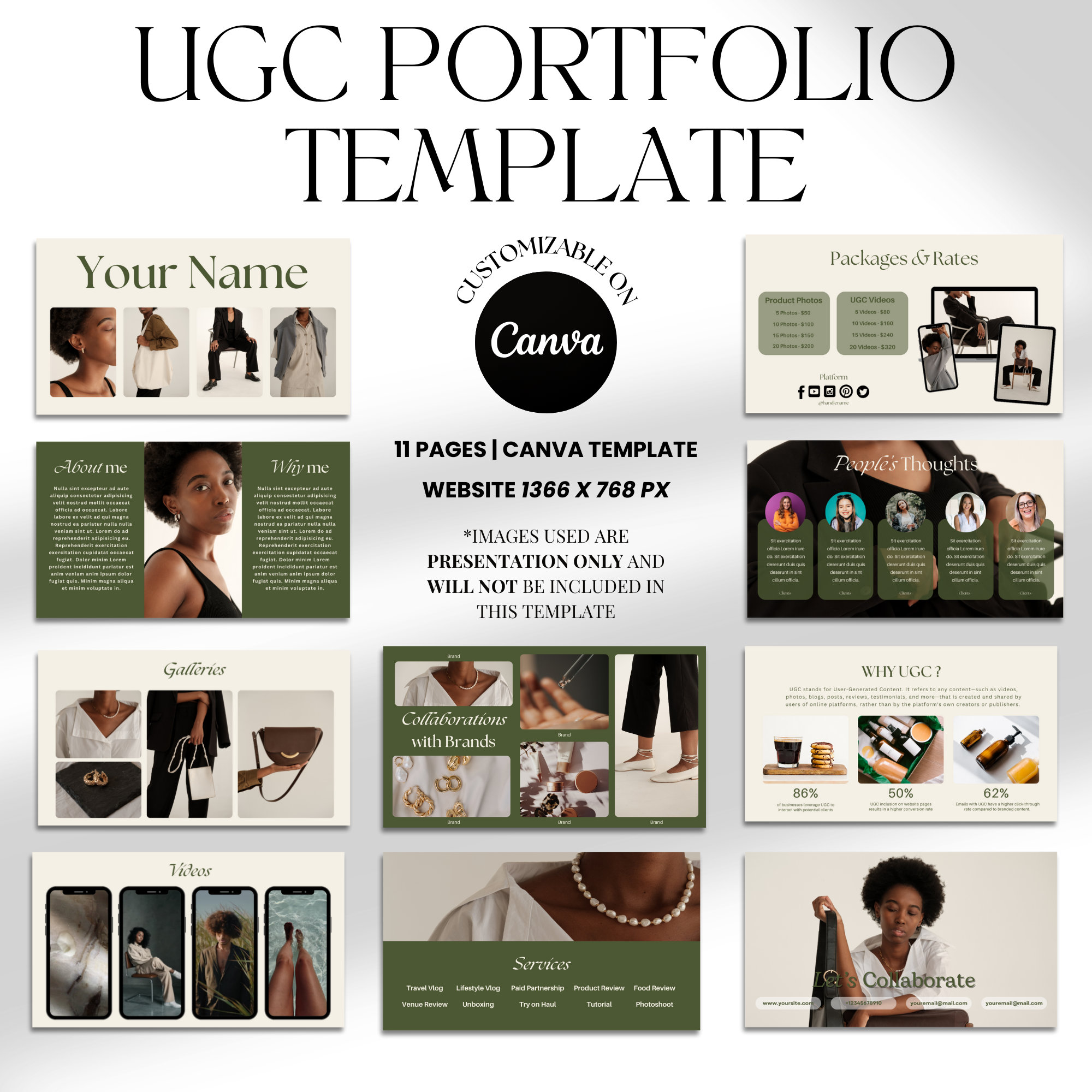 Ugc Example Cv Modern UGC Resume & Canva Template | UGC Resume Template | Canva ...