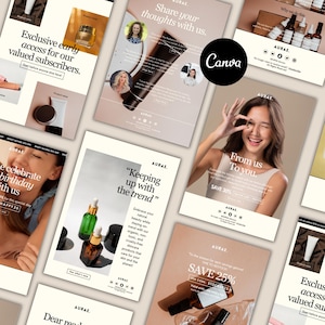 Skincare Email Newsletter Template: 22 Canva Designs (Editable)