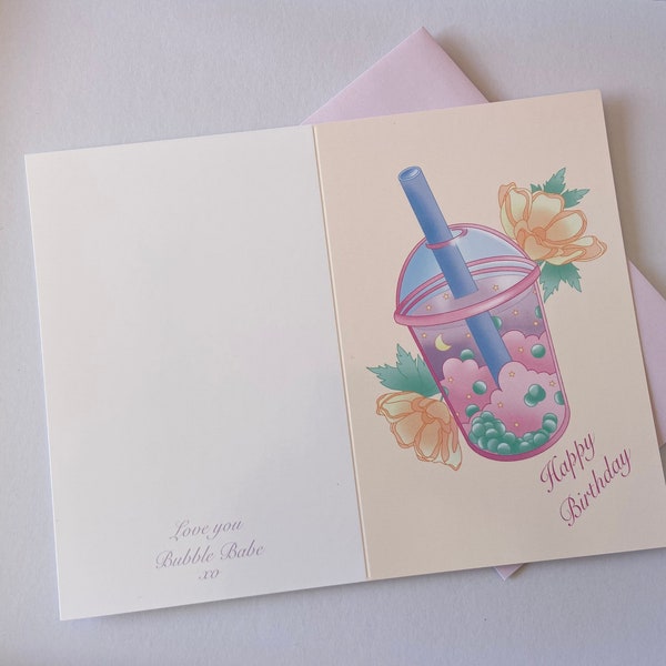 Bubble Tea Card Etsy Australia