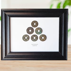 Tang Dynasty Chinese Coins Framed (618-907) - Genuine - Chinese Dynasty Wall Art History Teacher Gift - Fung Shui - Ancient China History