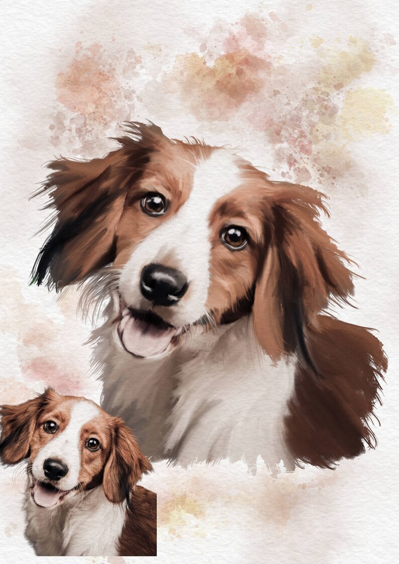 Dog Painting From Photo Pet Portrait Dog Remembrance Gift Etsy
