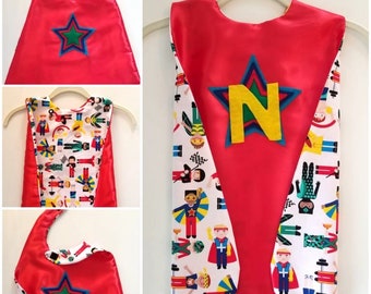 Personalized Superhero Cape for Boys - Red Hero Boys - Reversible - Includes Donation to Children’s Hospital - Gift Wrapping Included