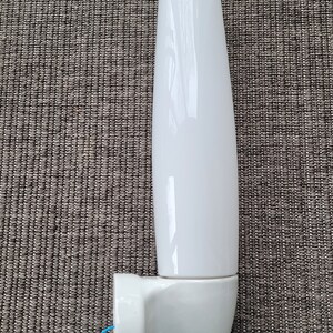 Rare space age vintage bathroom sconce, designed by Wilhelm Wagenfeld for Lindner GmbH in 1955. Model 6060. Excellent condition. Rewired.