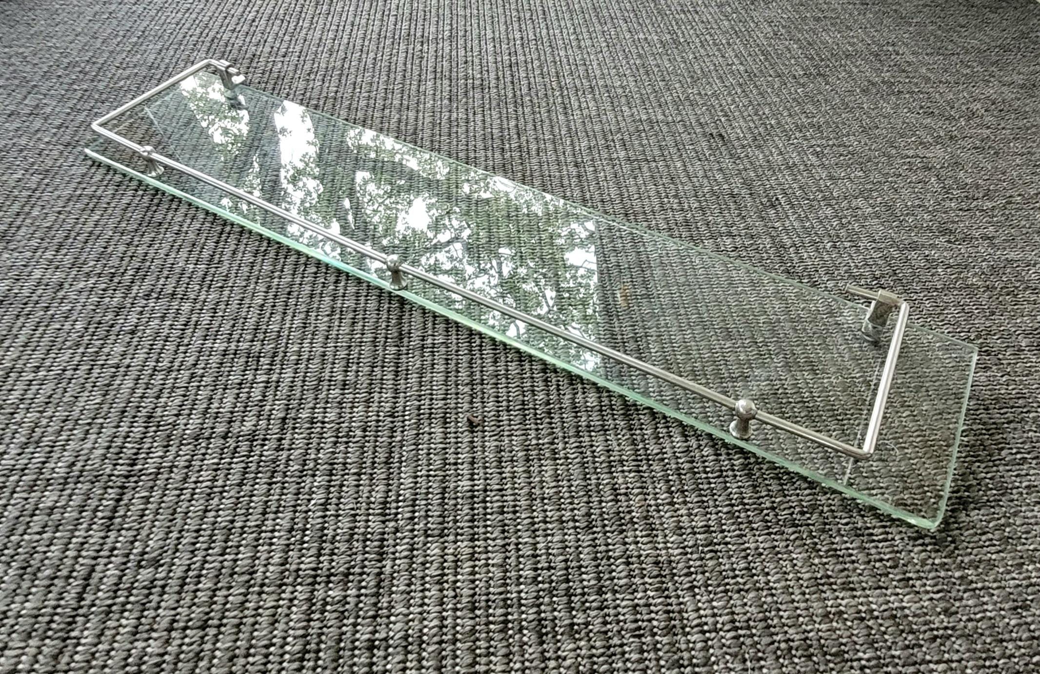 Vintage bathroom mirror with glass shelf