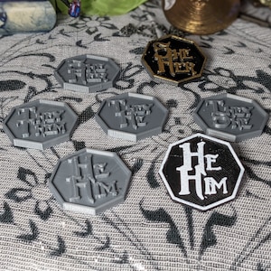 Pronoun Pins, Octagonal Gender Pins, 3D STL File Printable Model, They/Them, She/Her, He/Him, They/She, They/Him