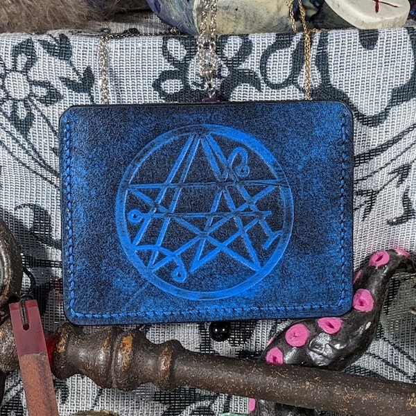 Lovecraft Wallet, Cthulhu Wallet, Leather Card Wallet, Call of Cthulhu Wallet, Yog-Sothoth Wallet, Necronomicon Wallet, Seal of Yog-Sothoth