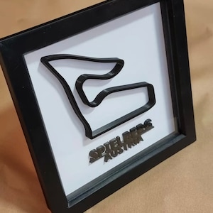 Formel 1 Rennstrecke F1 Rennstrecke - Box gerahmt - 20,5 x 20,5 cm Rahmen - 3D Druck- United Kingdom F1