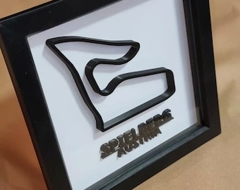 Formula 1 Race Track F1 Track - Box Framed - 8x8 inch Frame - 3D Print- United Kingdom F1