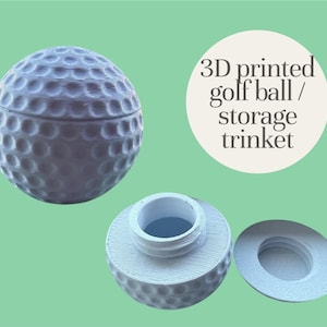 Récipient de stockage de balles de golf imprimées en 3D / Cachette secrète - Étanche, cadeau de nouveauté pour les amateurs de golf