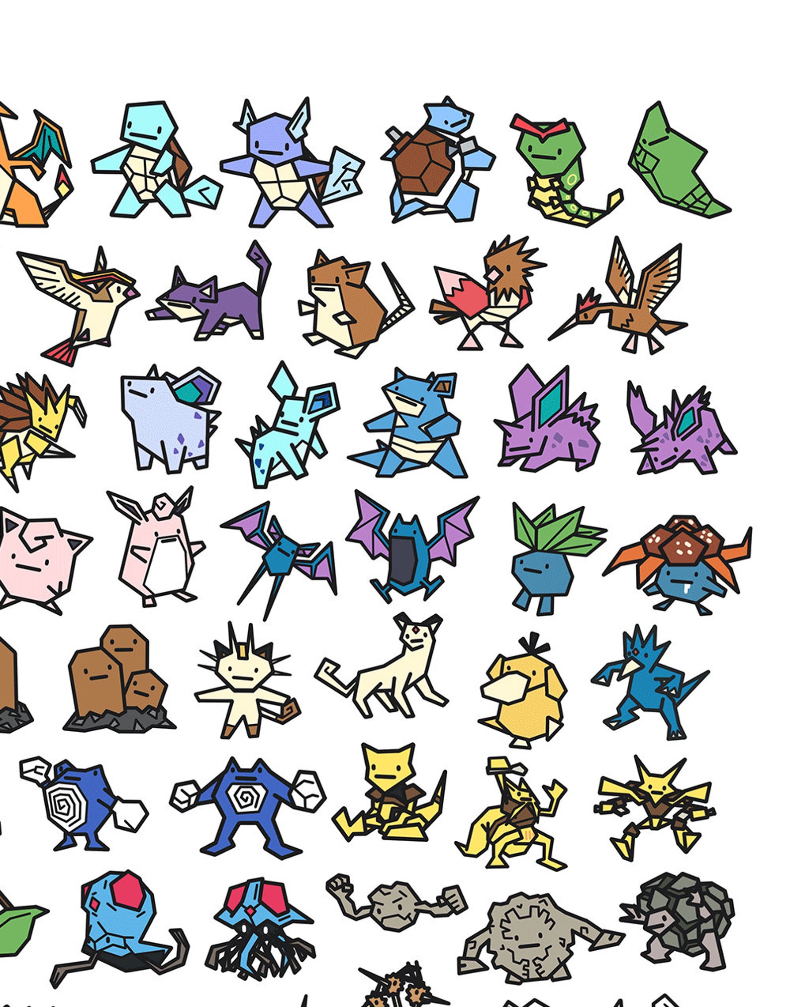 Pokemon Gen 1 Stickers Original 151 Pokemon Stickers Vinyl | Etsy