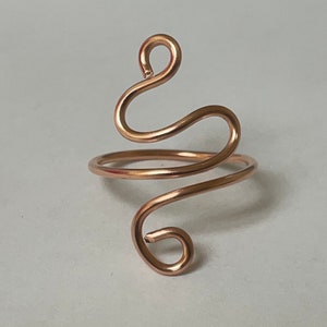 Adjustable Raw Copper Wire Statement Ring