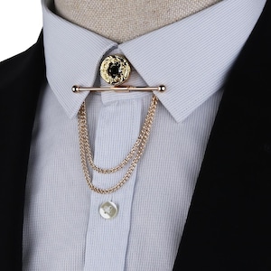 Gold Collar Chain with Button Cover: Vintage Wedding Accessory
