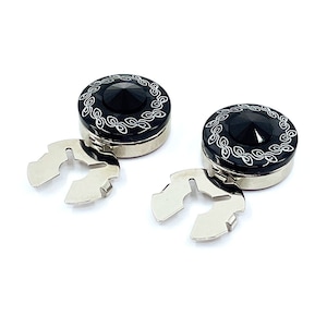 Shirt Button Cover Cufflinks, Handmade Silver Cufflinks, Black Stone Cufflinks, Gift For Men, Groomsmen Gift, Wedding Cufflinks for Grooms