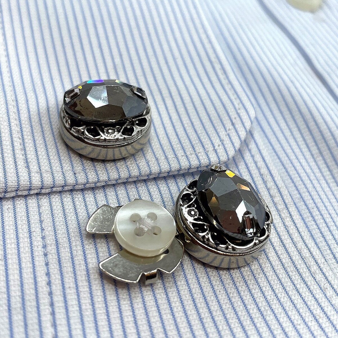 Shirt Button Cover Cufflinks Handmade Silver Cufflinks Huge Etsy