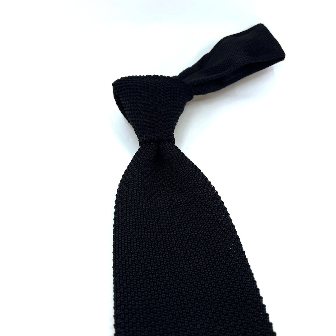 mens black knit tie