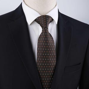Luxury Polka Dot Silk Tie for Men - Elegant 8cm Wide Business & Wedding Necktie - Classic Formal Suit Accessory | Father&#39;s Day Gift Tie