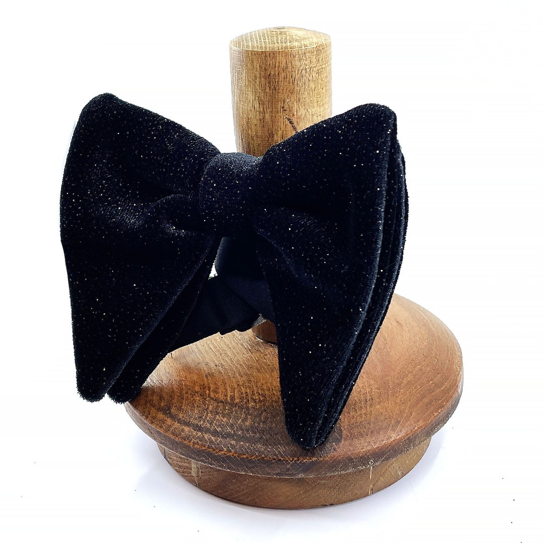 Black Glitter Bow Tie Glitter Velvet Bow Tie Groomsmen Bow Etsy UK