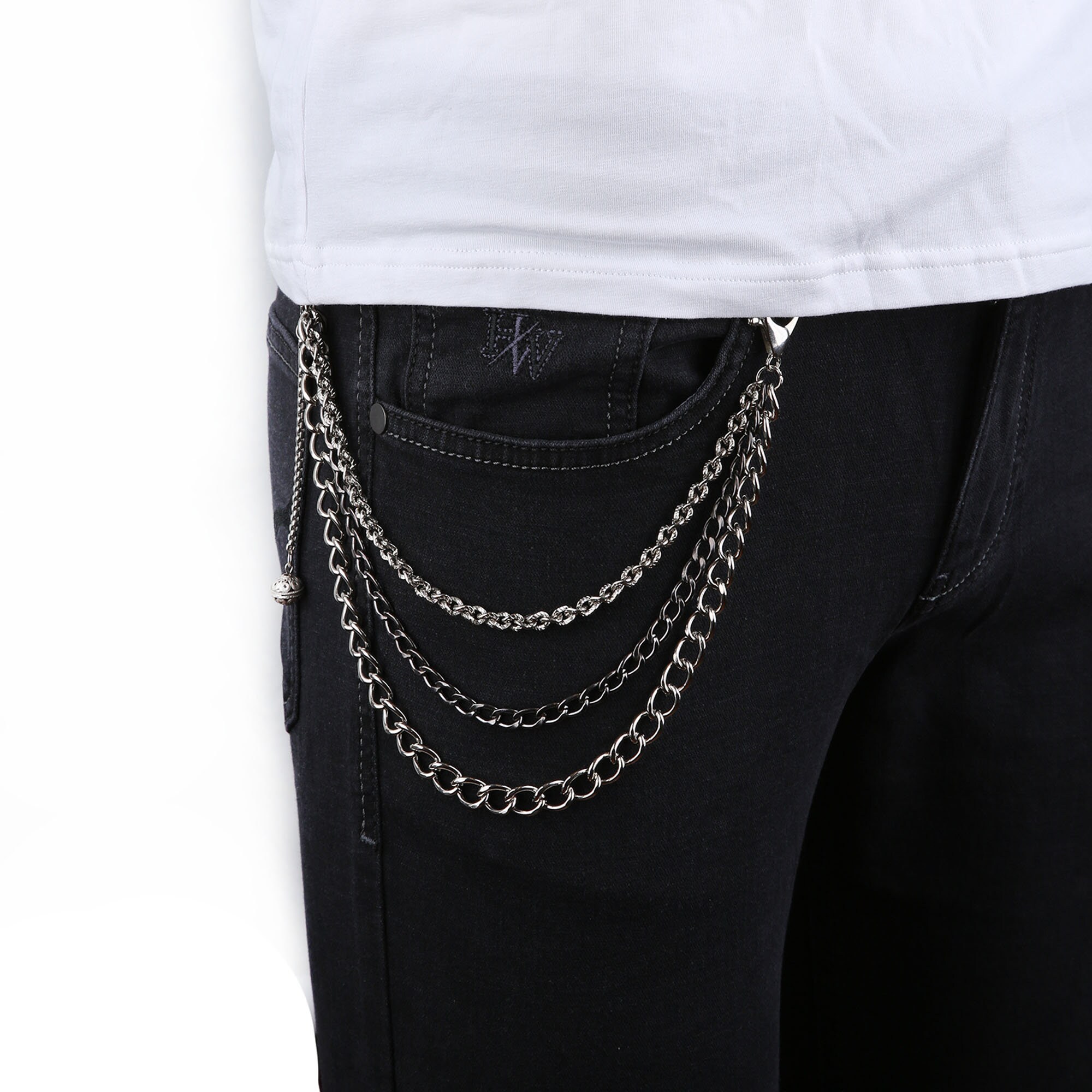 Silver Detachable Pants Chain Men Key 