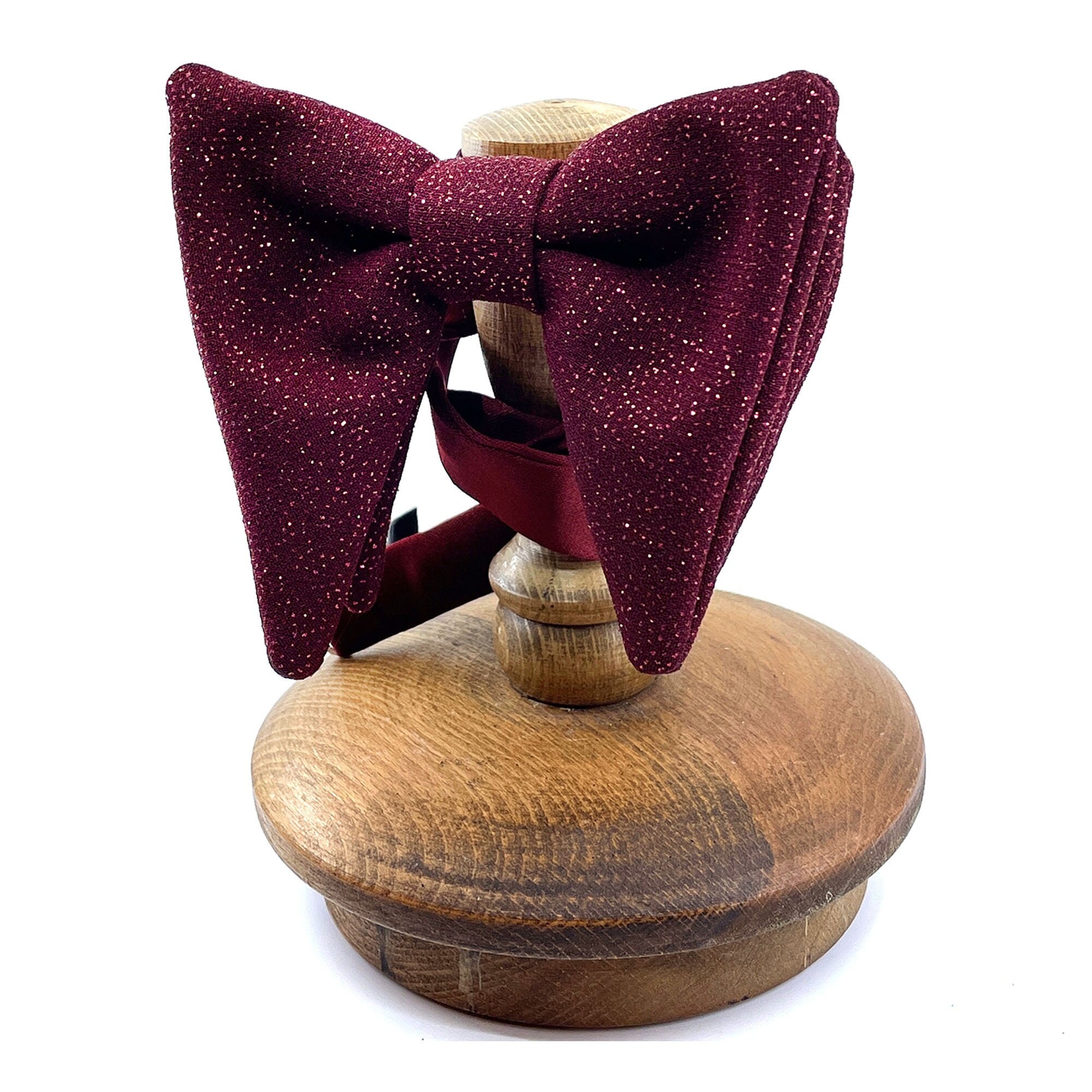 burgundy sequin bow tie