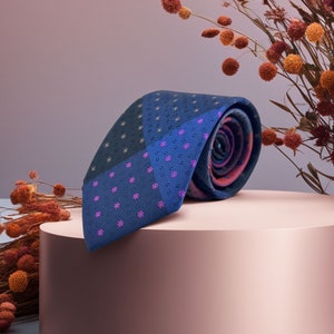 Handmade Patchwork Plaid Microfiber Tie - Italian Design