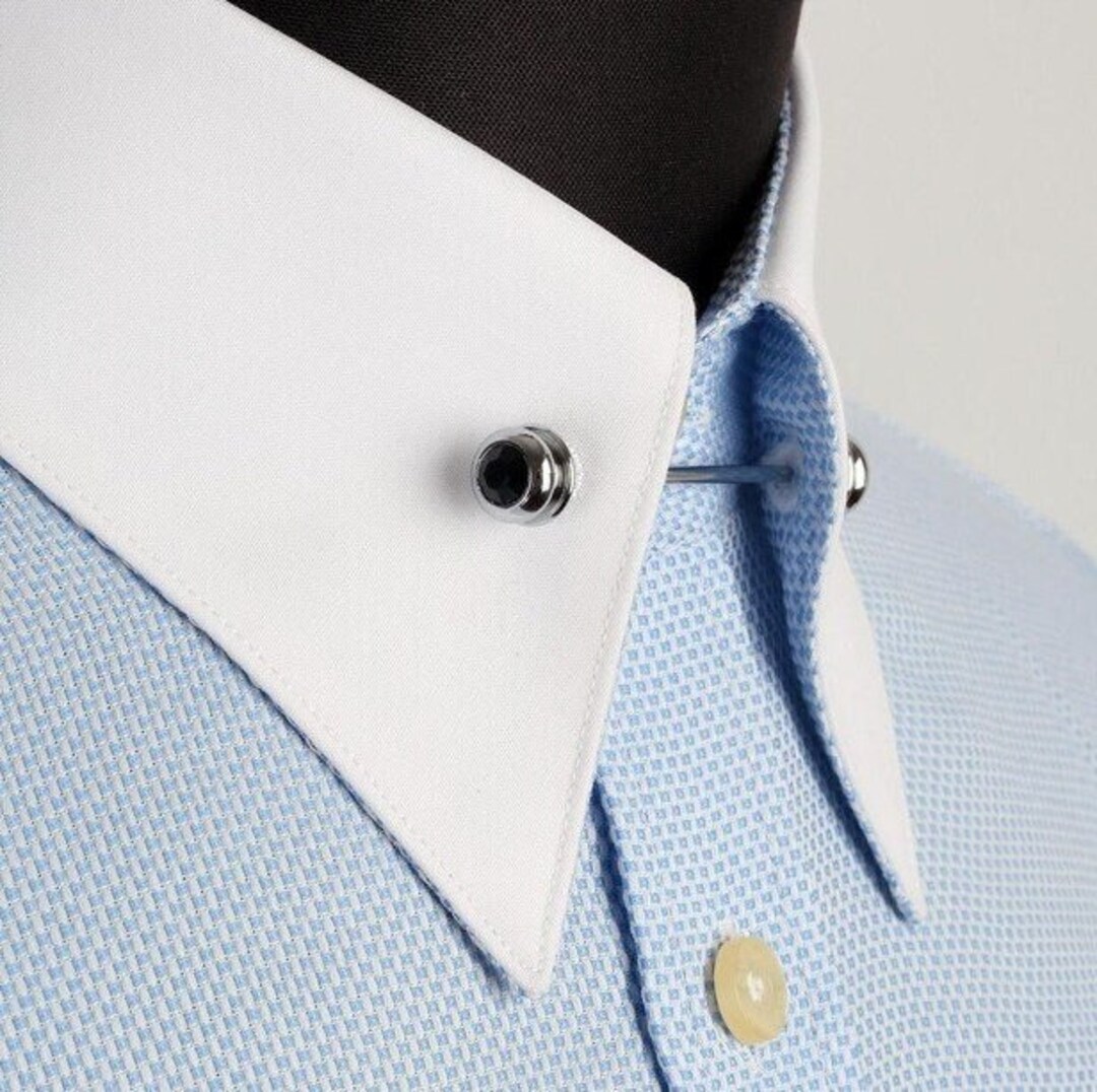 NICENEEDED 3 PCS 2.6" Shirt Collar Bars With Ball, Lapel
