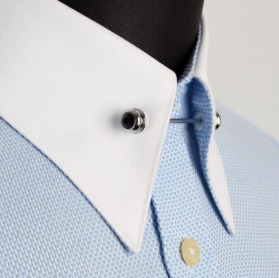 brand parallel Collega Shirt Collar Bar Mens Shirt Collar Pin Black Stone Collar - Etsy