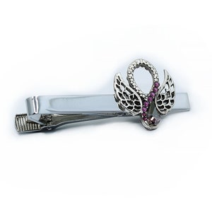 Angel Wing Tie Clip: Gemstone Accent, Elegant Men&#39;s Accessory