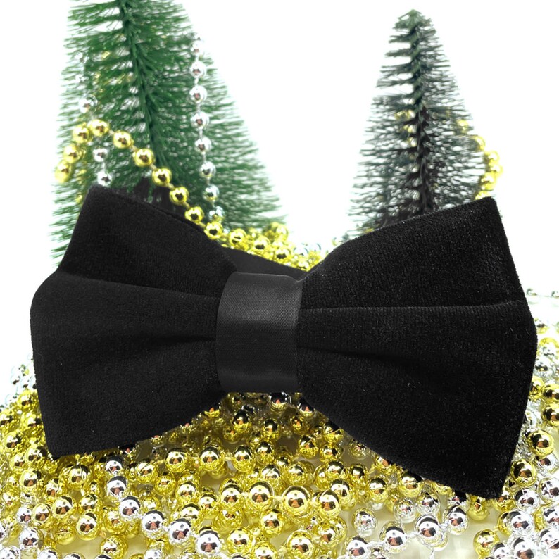 Black Solid Velvet Bow Tie Velvet Bow Tie for Groom Mens Etsy