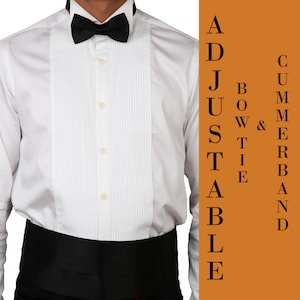 Set verstelbare zwarte vlinderstrik en buikband – formele bruiloft smokingaccessoires voor heren, bruidsjonkers - Black Tie-evenementen | Huwelijkscadeau voor bruidegom
