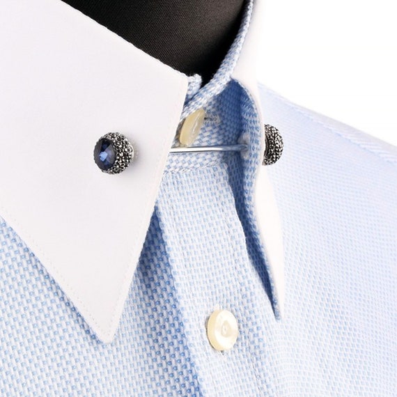 Navy Blue Stone Shirt Collar Pin, Men's Collar Shirt Pin, Collar Bar for  Men, Shirt Accessory Men, Groomsman Shirt Pin, Wedding Shirt Pins -   Canada