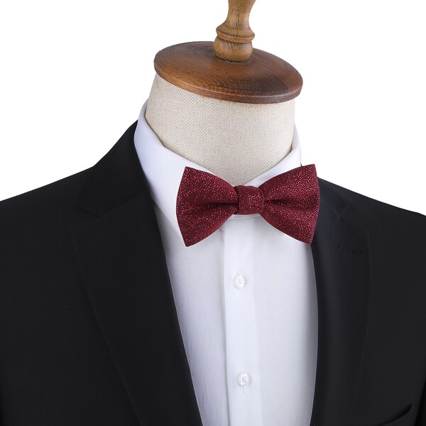 burgundy glitter bow tie