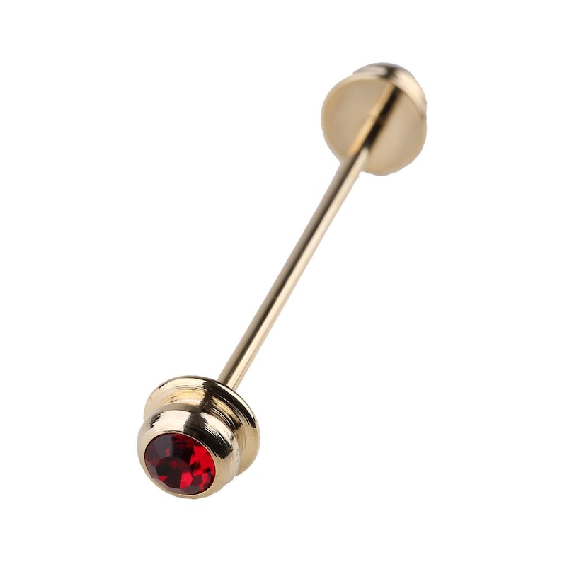 Gold Shirt Collar Bar Pin: Vintage Style Gemstone Accessory image 6