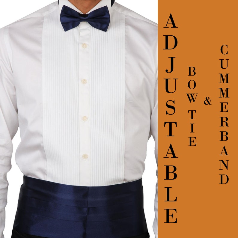 Dark Blue Bow Tie Cummerbund Set Groomsmen Wedding Cummerbund Etsy