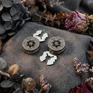 Shirt Button Covers – Gunmetal Black Crystal Vintage Style