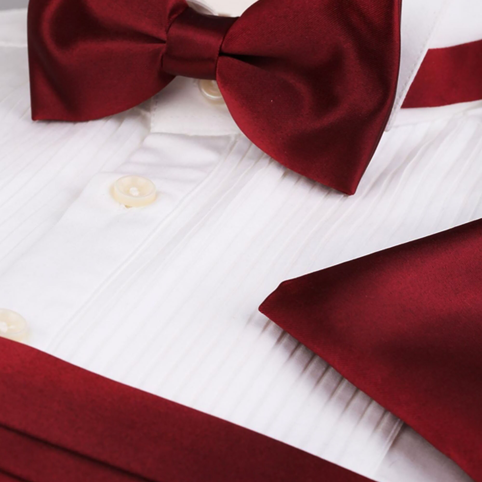 Burgundy Cummerbund Bow Tie Set Wedding Bow Tie Set Etsy