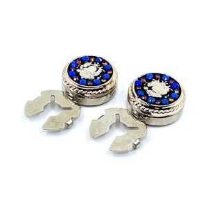 Shirt Button Cover Cufflinks, Handmade Silver Cufflinks, Blue Stone Cufflinks, Gift For Men, Mens Cufflinks Gift, Unique Mens Cufflinks Gift